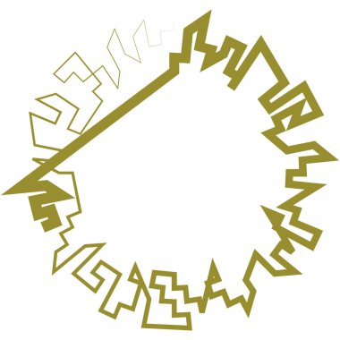 Geometrik, rastgele dairesel element. Soyut açısal çember şekli - stok vektör illüstrasyonu, klip- sanat grafikleri