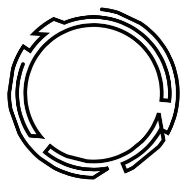 Geometrik, rastgele dairesel element. Soyut açısal çember şekli - stok vektör illüstrasyonu, klip- sanat grafikleri