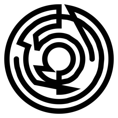 Geometrik, rastgele dairesel element. Soyut açısal çember şekli - stok vektör illüstrasyonu, klip- sanat grafikleri