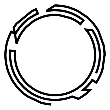 Geometrik, rastgele dairesel element. Soyut açısal çember şekli - stok vektör illüstrasyonu, klip- sanat grafikleri