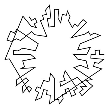 Geometrik, rastgele dairesel element. Soyut açısal çember şekli - stok vektör illüstrasyonu, klip- sanat grafikleri