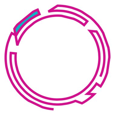 Geometrik, rastgele dairesel element. Soyut açısal çember şekli - stok vektör illüstrasyonu, klip- sanat grafikleri