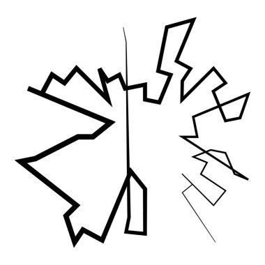 Geometrik, rastgele dairesel element. Soyut açısal çember şekli - stok vektör illüstrasyonu, klip- sanat grafikleri