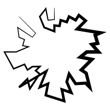 Geometrik, rastgele dairesel element. Soyut açısal çember şekli - stok vektör illüstrasyonu, klip- sanat grafikleri