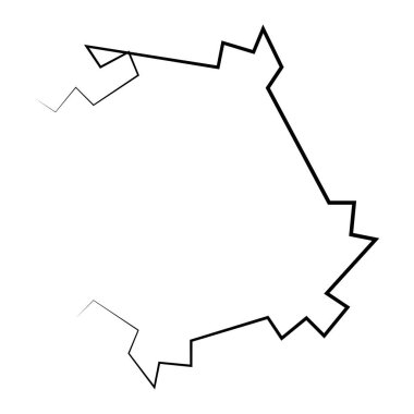 Geometrik, rastgele dairesel element. Soyut açısal çember şekli - stok vektör illüstrasyonu, klip- sanat grafikleri