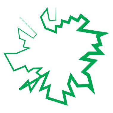 Geometrik, rastgele dairesel element. Soyut açısal çember şekli - stok vektör illüstrasyonu, klip- sanat grafikleri