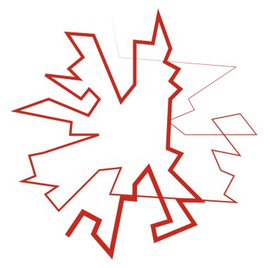 Geometrik, rastgele dairesel element. Soyut açısal çember şekli - stok vektör illüstrasyonu, klip- sanat grafikleri