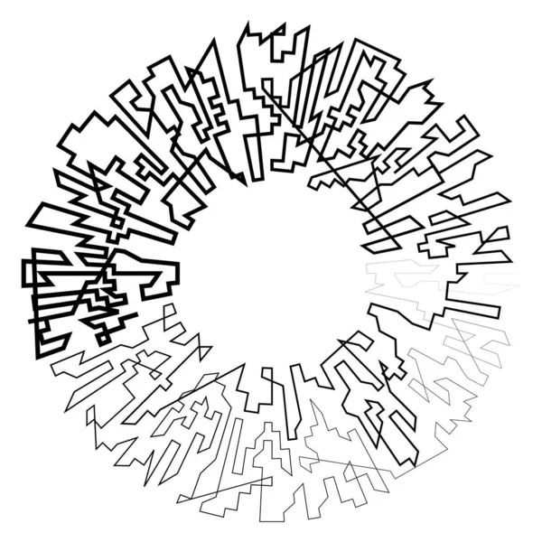 幾何学的 ランダムな円の要素 抽象的な角円の形 株式ベクトルイラスト クリップアートグラフィック — ストックベクタ