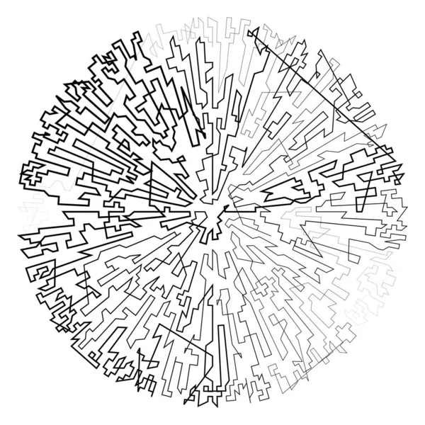 Elemento Circolare Geometrico Casuale Forma Astratta Del Cerchio Angolare Illustrazione — Vettoriale Stock