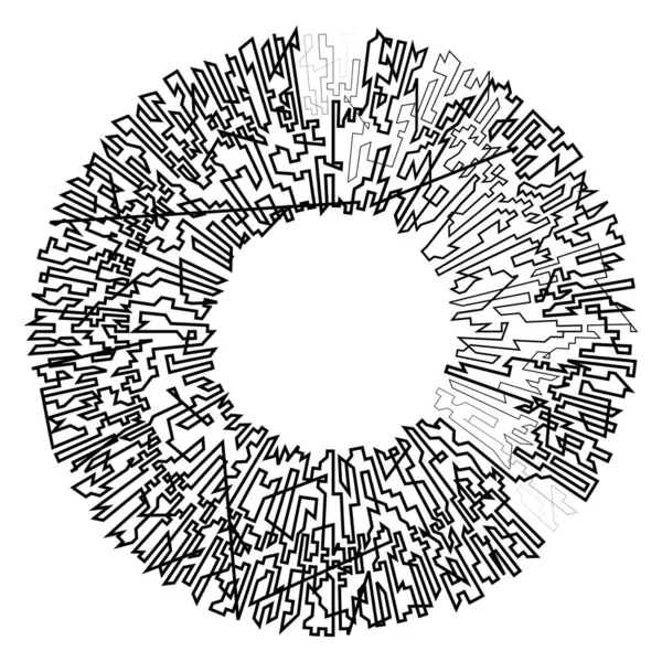 Geometriskt Slumpmässigt Cirkulärt Element Abstrakt Vinkel Cirkel Form Stock Vektor — Stock vektor