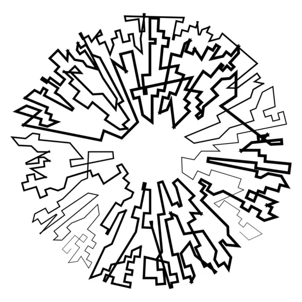 Elemento Circular Geométrico Aleatório Forma Círculo Angular Abstrato Ilustração Vetor —  Vetores de Stock