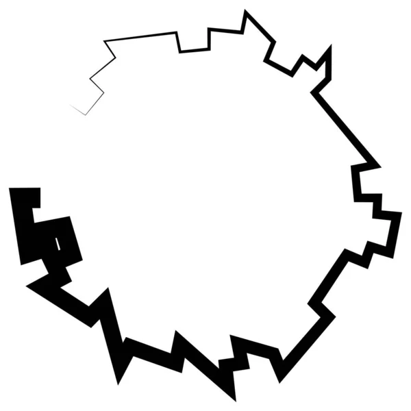 Elemento Circolare Geometrico Casuale Forma Astratta Del Cerchio Angolare Illustrazione — Vettoriale Stock