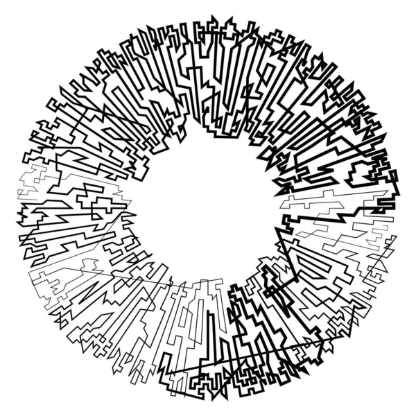 Geometriskt Slumpmässigt Cirkulärt Element Abstrakt Vinkel Cirkel Form Stock Vektor — Stock vektor