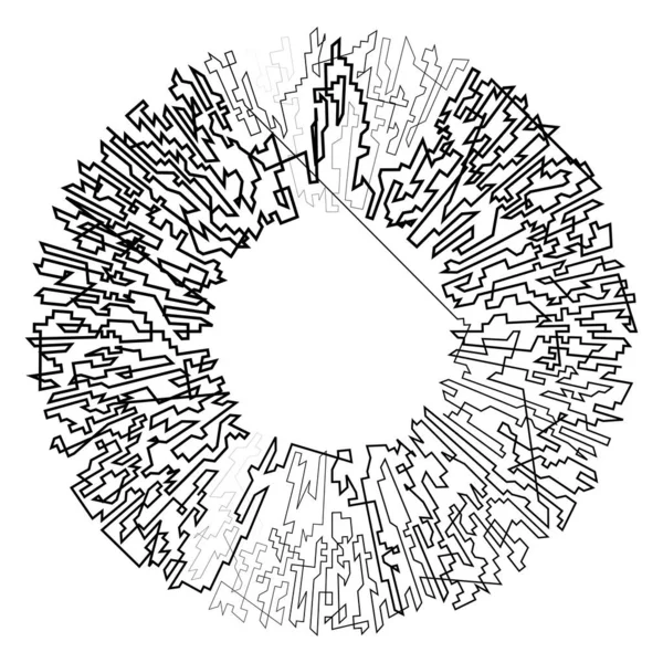 Elemento Circular Geométrico Aleatório Forma Círculo Angular Abstrato Ilustração Vetor — Vetor de Stock