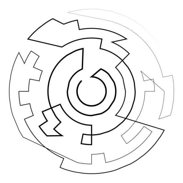 Element Circular Geometric Aleatoriu Forma Abstractă Cercului Unghiular Ilustrație Vectorială — Vector de stoc