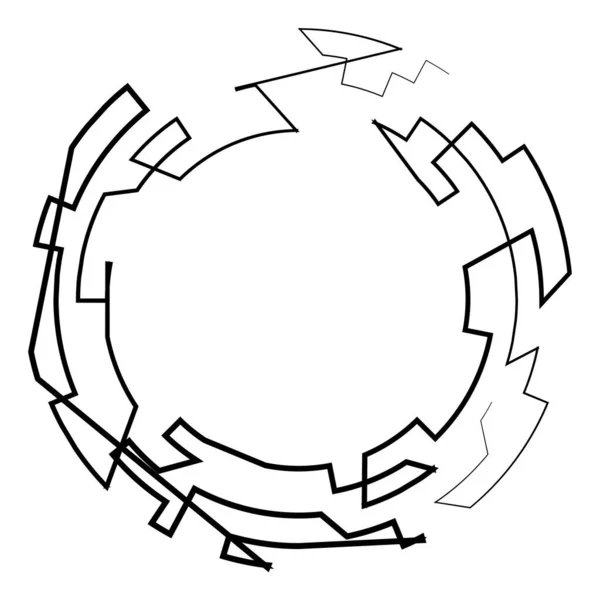 Geometrische Willekeurige Cirkelvormige Element Abstract Hoekige Cirkel Vorm Stock Vector — Stockvector