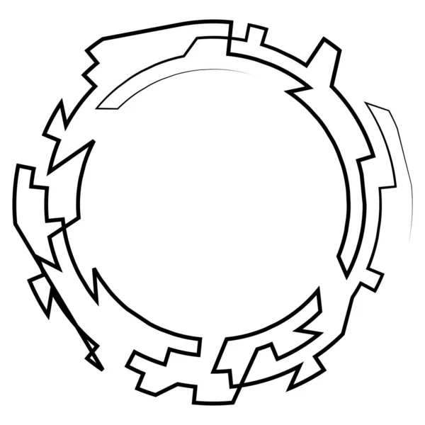 Elemento Circular Geométrico Aleatório Forma Círculo Angular Abstrato Ilustração Vetor —  Vetores de Stock