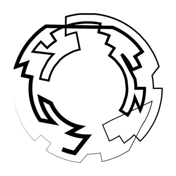 Γεωμετρικό Τυχαίο Κυκλικό Στοιχείο Αφηρημένο Γωνιακό Σχήμα Κύκλου Εικονογράφηση Διάνυσμα — Διανυσματικό Αρχείο