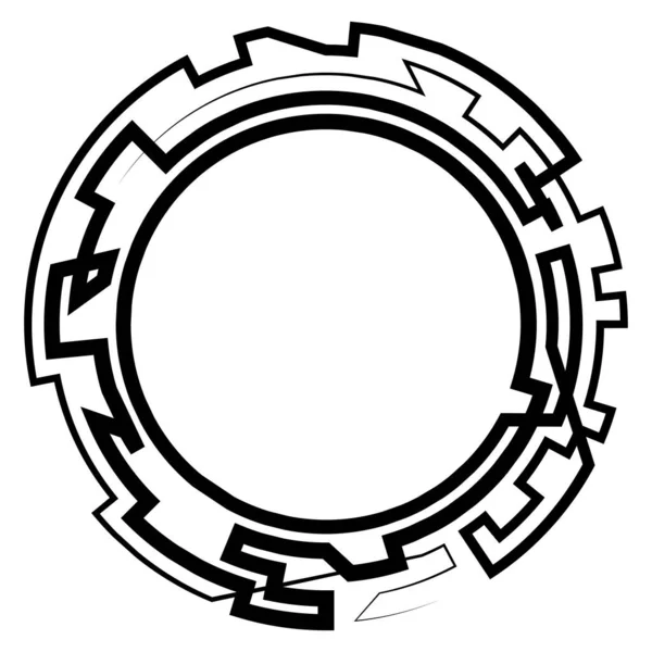 Geometriskt Slumpmässigt Cirkulärt Element Abstrakt Vinkel Cirkel Form Stock Vektor — Stock vektor