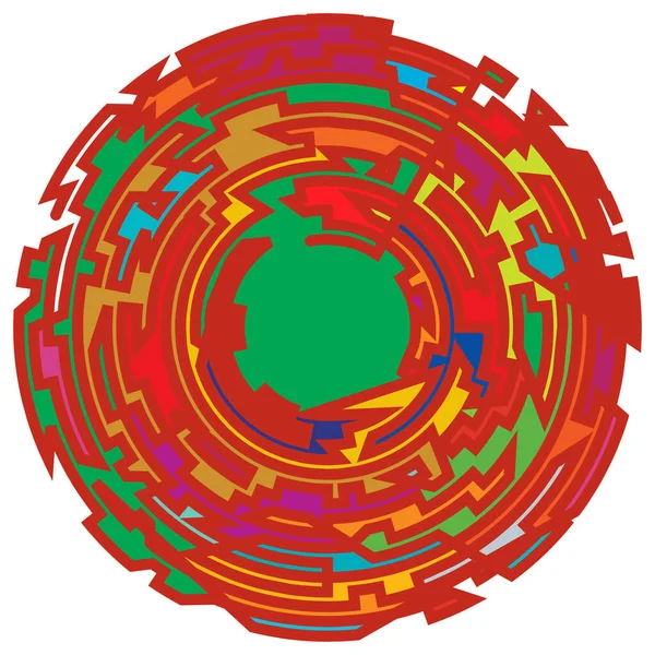 Geometriskt Slumpmässigt Cirkulärt Element Abstrakt Vinkel Cirkel Form Stock Vektor — Stock vektor