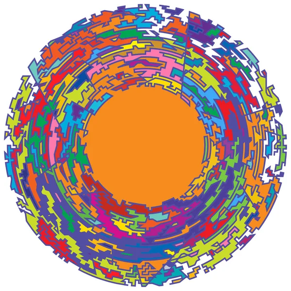 Elemento Circular Geométrico Aleatório Forma Círculo Angular Abstrato Ilustração Vetor —  Vetores de Stock