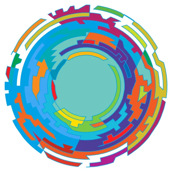 Geometriskt Slumpmässigt Cirkulärt Element Abstrakt Vinkel Cirkel Form Stock Vektor — Stock vektor