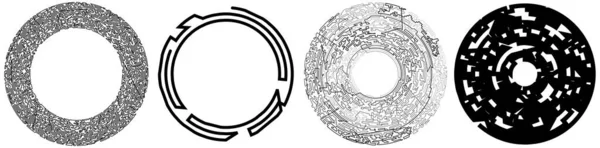 Elemento Circular Geométrico Aleatório Forma Círculo Angular Abstrato Ilustração Vetor — Vetor de Stock