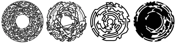 Geometriskt Slumpmässigt Cirkulärt Element Abstrakt Vinkel Cirkel Form Stock Vektor — Stock vektor