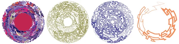 Geometriskt Slumpmässigt Cirkulärt Element Abstrakt Vinkel Cirkel Form Stock Vektor — Stock vektor