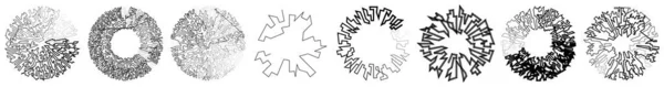 Elemento Geométrico Circular Aleatorio Forma Círculo Angular Abstracto Ilustración Vector — Vector de stock