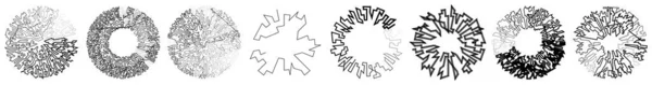 Geometrisches Zufälliges Kreisförmiges Element Abstrakte Eckige Kreisform Aktienvektorillustration Clip Art — Stockvektor