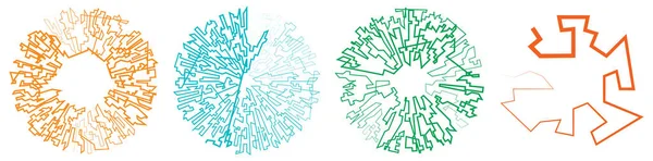 Geometrisches Zufälliges Kreisförmiges Element Abstrakte Eckige Kreisform Aktienvektorillustration Clip Art — Stockvektor