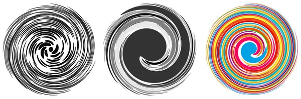 Draai Draai Draai Spiraalvormige Set Rotatie Effect Lijnen Whirlpool Wervelwind — Stockvector