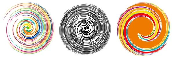 Wirbel Wirbel Wirbel Spiralsatz Rotationseffekt Linien Whirlpool Wirbelwind Effekt Element — Stockvektor