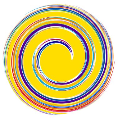 Bükme, kıvrım, kılıç dairesel sarmal tasarım elementi - stok vektör illüstrasyonu, klip- sanat grafikleri