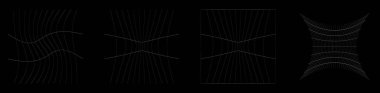 Şebeke, ağ, ızgara, kafes, bozulma ve deformasyon etkisiyle kablo. Büküm, büküm bozma ızgarası - stok vektör çizimi, klip- sanat grafikleri