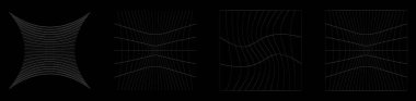 Şebeke, ağ, ızgara, kafes, bozulma ve deformasyon etkisiyle kablo. Büküm, büküm bozma ızgarası - stok vektör çizimi, klip- sanat grafikleri