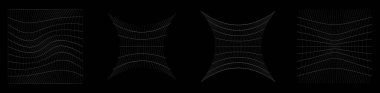 Şebeke, ağ, ızgara, kafes, bozulma ve deformasyon etkisiyle kablo. Büküm, büküm bozma ızgarası - stok vektör çizimi, klip- sanat grafikleri