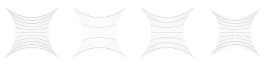 Şebeke, ağ, ızgara, kafes, bozulma ve deformasyon etkisiyle kablo. Büküm, büküm bozma ızgarası - stok vektör çizimi, klip- sanat grafikleri