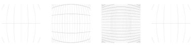 Şebeke, ağ, ızgara, kafes, bozulma ve deformasyon etkisiyle kablo. Büküm, büküm bozma ızgarası - stok vektör çizimi, klip- sanat grafikleri