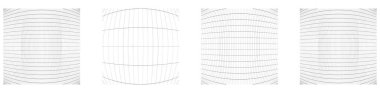 Şebeke, ağ, ızgara, kafes, bozulma ve deformasyon etkisiyle kablo. Büküm, büküm bozma ızgarası - stok vektör çizimi, klip- sanat grafikleri
