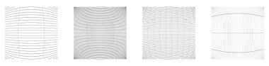 Şebeke, ağ, ızgara, kafes, bozulma ve deformasyon etkisiyle kablo. Büküm, büküm bozma ızgarası - stok vektör çizimi, klip- sanat grafikleri