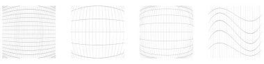 Şebeke, ağ, ızgara, kafes, bozulma ve deformasyon etkisiyle kablo. Büküm, büküm bozma ızgarası - stok vektör çizimi, klip- sanat grafikleri