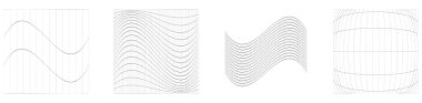 Şebeke, ağ, ızgara, kafes, bozulma ve deformasyon etkisiyle kablo. Büküm, büküm bozma ızgarası - stok vektör çizimi, klip- sanat grafikleri