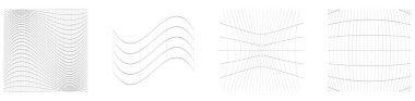 Şebeke, ağ, ızgara, kafes, bozulma ve deformasyon etkisiyle kablo. Büküm, büküm bozma ızgarası - stok vektör çizimi, klip- sanat grafikleri