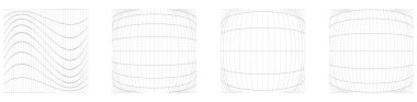 Şebeke, ağ, ızgara, kafes, bozulma ve deformasyon etkisiyle kablo. Büküm, büküm bozma ızgarası - stok vektör çizimi, klip- sanat grafikleri