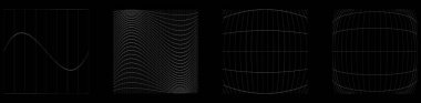 Şebeke, ağ, ızgara, kafes, bozulma ve deformasyon etkisiyle kablo. Büküm, büküm bozma ızgarası - stok vektör çizimi, klip- sanat grafikleri