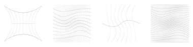 Şebeke, ağ, ızgara, kafes, bozulma ve deformasyon etkisiyle kablo. Büküm, büküm bozma ızgarası - stok vektör çizimi, klip- sanat grafikleri