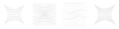 Şebeke, ağ, ızgara, kafes, bozulma ve deformasyon etkisiyle kablo. Büküm, büküm bozma ızgarası - stok vektör çizimi, klip- sanat grafikleri