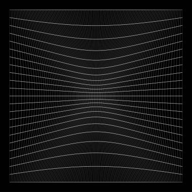 Şebeke, ağ, ızgara, kafes, bozulma ve deformasyon etkisiyle kablo. Büküm, büküm bozma ızgarası - stok vektör çizimi, klip- sanat grafikleri